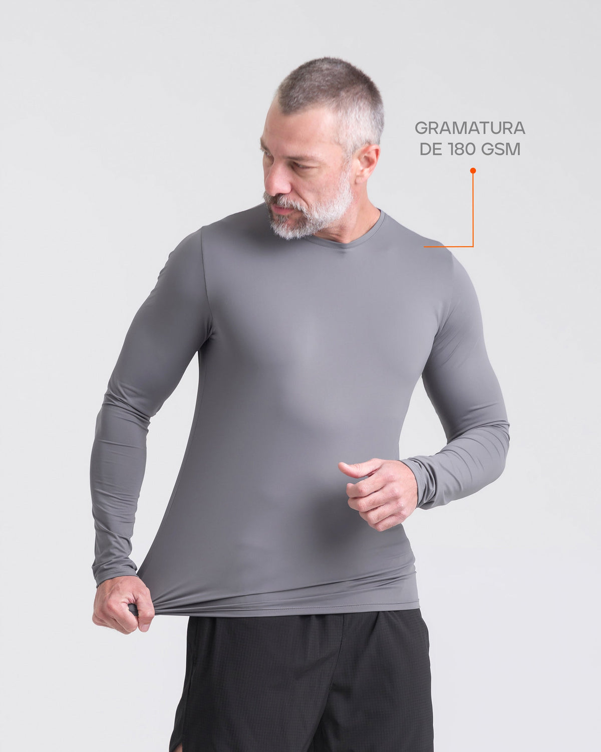 Blusa Segunda Pele Shade Masculina - Cinza