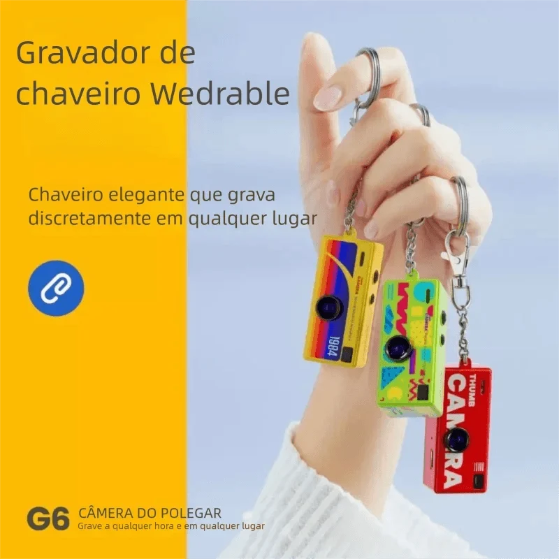 Mini Câmera Vintage 1984 – Chaveiro Retro